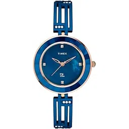 Fria Analog Watch for Women with Mother of Pearl Round Dial & Blue Brass Bracelet Band Water Resistant Women's Wrist Watches - TWEL16203-image-42
