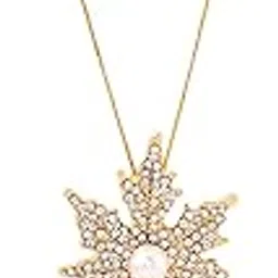yellow chimes Maple Leaf Latest Trend Crystal Long Chain Pendant Necklace for Womena nd Girls-picture-52