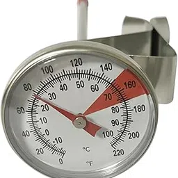 JAZZY PEARLS® Milk Coffee Thermometer with Clip | Stainless Steel Food Thermometer for Chocolate BBQ Cheese Making | Espresso Latte Steaming Barista Tool|1 Milk Thermometer-picture-12