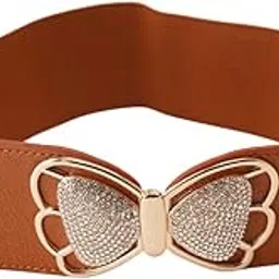 Elastic Fabric Waist Belt for Women Dresses Round Shaped Design Stretchy Ladies Belt for Saree Girls Jeans - Free Size-image-85