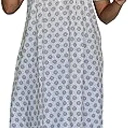 v4 creations Women's Pure Cotton Printed Maxi Nighty with Side Pocket (Face Mask Free)-picture-39