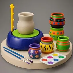 SIMPLYFIY HOME Pottery Wheel Kit Battery Operated Pottery Making Machine Painting Kit Clay Moulding Playset for Beginners Modeling Sculpting Clay Tools Arts & Crafts Pot Maker for Kids Boys Girls 8-12-picture-26