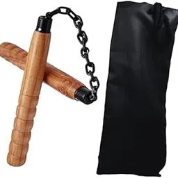 Wooden Nanchaku 10inch MMA Training Fight Training Martial Arts | Wood Nan Chaku 10" with 9 Inch Chain | Equipment for Men and Women Nunchuck - Free Carry Cover-picture-15