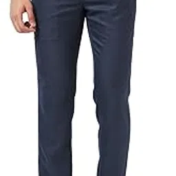 raymond Men Slim Fit Structure Pattern Polyester Blend Flat Front Formal Trouser-picture-46