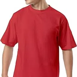 crazymonk Oversized Baggy Fit Drop Shoulder Half Sleeves Round Neck Solid Pure Cotton T-Shirt for Men-picture-11
