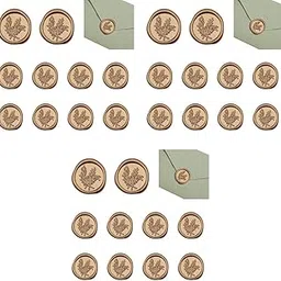 HASTHIP® 30PCS Golden Wax Seal Stickers Wedding Invitation Envelope Self-Adhesive Embossing Seals for Christmas Gift Wrapping Party Envelopes-image-34