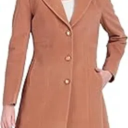 brazo Women’s Long Winter Coat – Elegant Warm Overcoat with Button Closure & Side Pockets | Stylish Woolen Winterwear for Women image 1