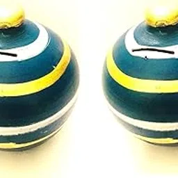 SHRIYAM CRAFT Mitti Cool Color gullak Pack of 2 (Color Blue)-image-3