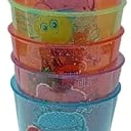 SBA PRIME Cartoon Water Bottle/Glitter Sipper Glass Tumbler/Sipper with Straw for Kids/Children, Multicolor 250 ml Sipper (Multicolor, Plastic) (6)-image-3