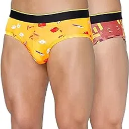 bummer Men's Printed Micro Modal Briefs Underwear | Ultra Soft & Breathable | Combo Pack of 2-picture-42