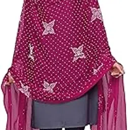 kemza Chiffon Floral Dupatta with Stone Work & Lace Border | Soft & Lightweight-picture-48