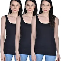 orance Women's Regular Fit Sleeveless Cotton Long Camisole Slip Spaghetti Combo Pack of 3-picture-30