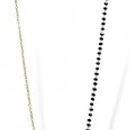 Mangalsutra Gold-Plated Crystal Moon Pendant Necklace with Black Beads, Traditional Indian Fashion Jewelry for Women-picture-16