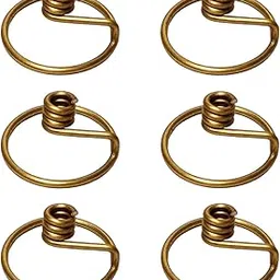 TULJA ENTERPRISES Pure Brass Niranjan Kadi, Wick Holder for Diya and Oil Lamps, Thiri Stand for Deepak (Pack of 6), Gold-image-1