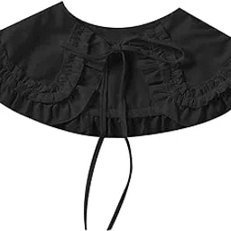 atorse Women's Detachable False Collar Lapel Shawl Shirt Fake Choker Necklace Black-picture-25