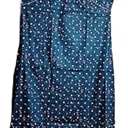 Cotton Nightgown, Navy Blue and Purple Floral Print, Sleeveless Round Neck, Summer Casual Style, Free Size, Knee Length, Lightweight-picture-17