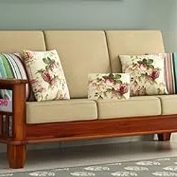 Chicwoodz Solid Sheesham Wood Sofas | 3 Seater Sofa| with Cushion for Living Room & Office & Hotel|Color-Honey Finish3s-picture-18
