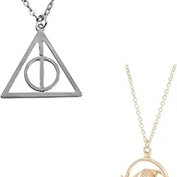 rupeerise 2-Piece Necklace Set,Time Turner Pendant and Chain,Inspired Jewelry,Unisex Accessories for Cosplay image 1