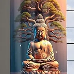 Honger Polyester 3D Digital God Buddha Printed 5 Feet Window Size Pack of 1 Pecs Decorative Curtain-picture-16