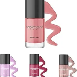 Coloressence Cute Coats Long Lasting Nail Paint | Chip Resistant | Quick Dry | One Swipe Application | Toxin Free nail kit combos (Pack of 4)-picture-18