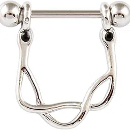 mastyle Snake-Shaped Nipple Ring | Stainless Steel Curved Body Jewelry for Men & Women-picture-33