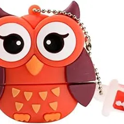 SippyTales ~128GB, Cartoon Owl USB Flash Drive, 3D Silicon Design in Red and Purple, Novelty Computer Storage Device with Animal Theme-picture-22