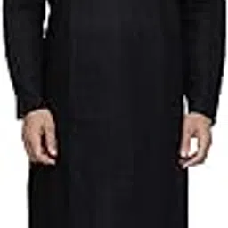 royal kurta Men's Cotton Chikankari Ethnic Long Kurta Pyjama Set with Full Sleeves and Stand Collar-picture-28