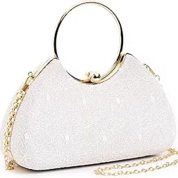inovera (label) Hand Clutches for Women and Girls - Stylish Ladies Party Wedding Clutch Purse with Ring Handle and Chain Strap-picture-50