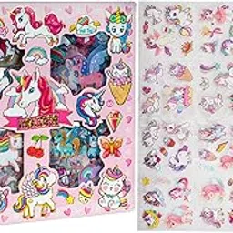 WISHKEY Unicorn Theme 96 Sheets Stickers, Stationery Items for Kids, DIY Self Adhesive Stickers for Decorating Notebook, Diaries, Scrap Book, Journaling, 3+ Years (Pack of 1, Assorted)-picture-18