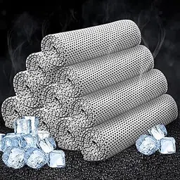 Honoson 10 Pcs Cooling Towel Bulk Breathable Chilly Towel Workout Cool Cold for Neck Face Microfiber Towel for Gym Travel Yoga Camping Running Outdoor Sport (Grey)-picture-16