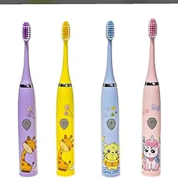 Kids Battery Operated Electric Toothbrush Set (Age 3-8) – Cartoon Design, Extra Soft Bristles, Replaceable Heads, Waterproof (Pink)(Pack of 1 with 2 extra brush heads, Cell Not Included)-image-21