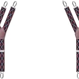 gustave 1 Pair Premium Y Shape Shirt Stays Dress Garters with Non-Slip Locking Clamps Adjustable Straps Argyle 2PCS-picture-31