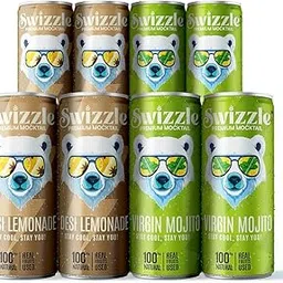 Swizzle Summer Combo Pack | Swizzle Desi Lemonade & Virgin Mojito | Premium Non-Alcoholic Refreshers | 250 ML Cans | Authentic Flavors (Pack of x 8 (4x2))-picture-14