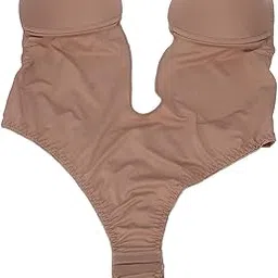 bucs Clear Straps Bodysuit, Push Up Breast One Piece Underwear Front Cutout for Wedding Dress for Daily (Dark Brown)-picture-29