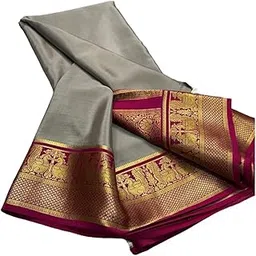 shree silk mills Lightweight Crepe Mysore Silk Saree for Women With Blouse-picture-26