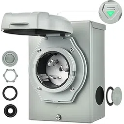 Kohree - Outdoor 50 Amp Generator Power Inlet Box (3 Prong, Receptacle Transfer Switch, Weatherproof, NEMA 3R/SS2-50P, 125/250V, 12500W, ETL Listed-picture-17