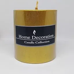 Aarav International Elegant Shine Gold Pillar Candle - Set of 1-picture-24