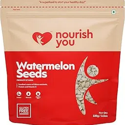 NOURISH YOU Raw Watermelon Seeds For Eating-100g| Magaj Seeds Pack Tarbuj Beej Rich In Protein Potassium Magnesium&Iron| Raw Seeds For Eating Diet Food(Pack Of 1 X100Gm)-image-54