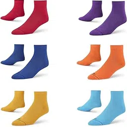 dynamocks Men & Women Ankle Length Socks (Pack of 6 Pair; Multicolour; Combed Cotton; Anti Odour; Breathable; Durable)-picture-27