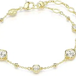 Women Imber Bracelet, Round Cut, White, Gold-Tone Plated-image-12