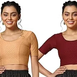 toplot Cotton Blend Lycra Stretchable Readymade Blouses Pack of 2-picture-54