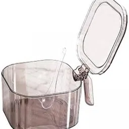 3xSeasoning Storage Case Bottle Coffee Canister for Household Cooking Kitchens Gray | 1 Seasoning Container and Spoon(3 Pack)-picture-20