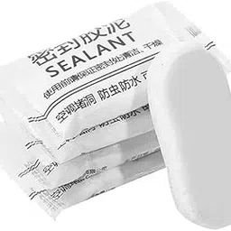 ADRAMA 3Pcs Wall Hole Sealing Cement Airs Conditioner Clay Sealant White Sewer Mending Plasticine Waterproof Cements Repair, Fill Holes, Cracks, Gaps and Voids Around Windows, Doors, pipes,3 Pcs image 1