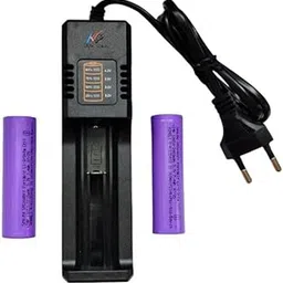 KP High Capacity Hongli Lithium Ion 2000mAH Rechargeable Original Power Cell Batteries with Single Slot Charger, LED, Bluetooth Speaker, Laptops, Power Bank & Torch, Flat Top, 3.7V.-image-20