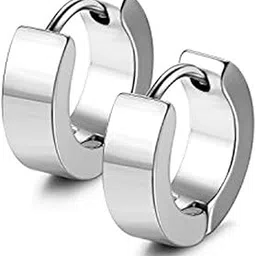 karishma kreations Valentine jewellery Stainless Steel Mens Earrings Om Black Gold Silver Piercing Screw Bali Stud Hoops Earing Multicolor Earrings Combo for Women Girls men boys Unisex-picture-10