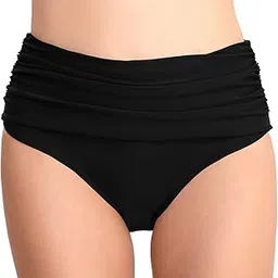 t1fe 1sfe Women High Waisted Bikini Bottoms Black Bathing Suit Bottoms Tummy Control Swim Bottoms Ruched Swimsuit Bottoms Tankini Shorts Black-picture-18