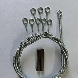 Curtain Wire Spring With 15 Hooks, 2 Eyes, 4 Grip - Window Net, Voile, Party and Garden Decoration, Picture Hanging Wire (2 Meter)-picture-12