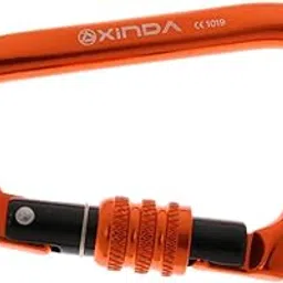 GAH 28KN Aluminum Rock Climbing Hiking Screw Locking Carabiner Hook Orange-picture-54