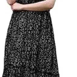 avyco Women's Printed Full Flared Shoulder Straps, Sleeveless Maxi Dress-picture-33