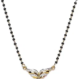 estele Gold & Rhodium Plated Enchanting Designer Mangalsutra Necklace for Women-picture-28
